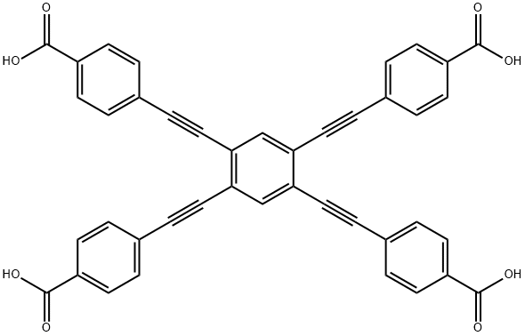 Benzoic acid, 4,4',4'',4'''-(1,2,4,5-benzenetetrayltetra-2,1-ethynediyl)tetrakis- Struktur