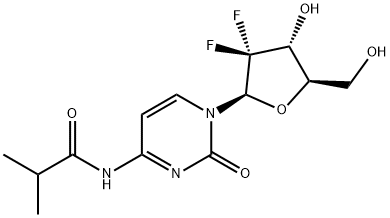 Cytidine, 2'-deoxy-2',2'-difluoro-N-(2-methyl-1-oxopropyl)- Struktur