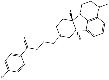 1-Butanone, 1-(4-fluorophenyl)-4-[(6bS,10aS)-2,3,6b,9,10,10a-hexahydro-3-methyl-1H-pyrido[3',4':4,5]pyrrolo[1,2,3-de]quinoxalin-8(7H)-yl]- Struktur