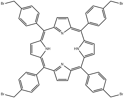 21H,23H-Porphine, 5,10,15,20-tetrakis[4-(bromomethyl)phenyl]- Struktur