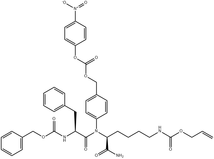 Cbz-Phe-(Alloc)Lys-PAB-PNP Struktur