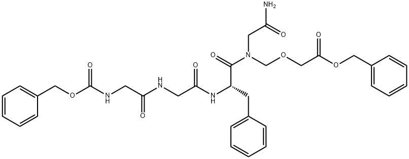 Glycinamide,N-[(phenylmethoxy)carbonyl]glycylglycyl-L-phenylalanyl-N-[[2-(phenylmethoxy)-2-oxoethoxy]methyl]- Structure