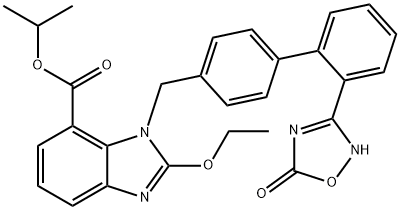 Isopropyl 2-ethoxy-1-((2'-(5-oxo-4,5-dihydro-1,2,4-oxadiazol-3-yl)-[1,1'-biphenyl]-4-yl)methyl)-1H-benzo[d]imidazole-7-carboxylate Struktur