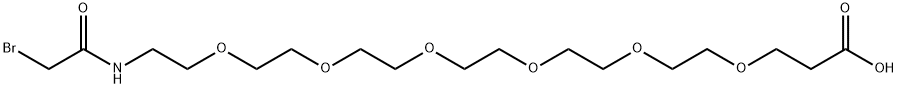 Bromoacetamido-PEG6-CH2CH2COOH Struktur