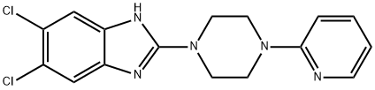 5,6-Dichloro-2-[4-(2-pyridinyl)-1-piperazinyl]-1H-benzimidazole Struktur