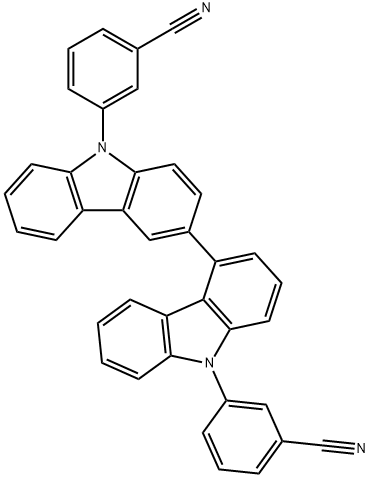 3,3'-(9H,9'H-3,4'-bicarbazole-9,9'-diyl)dibenzonitrile Struktur