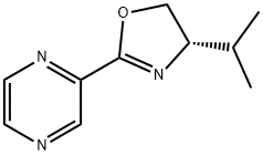 Pyrazine, 2-[(4S)-4,5-dihydro-4-(1-methylethyl)-2-oxazolyl]- Struktur