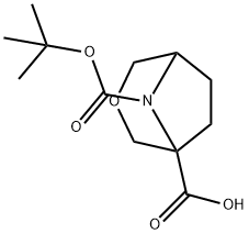 3-Oxa-8-azabicyclo[3.2.1]octane-1,8-dicarboxylic acid, 8-(1,1-dimethylethyl) ester Struktur