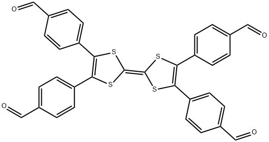 Benzaldehyde,4,4'-[2-[4,5-bis(4-formylphenyl)-1,3-dithiol-2-ylidene]-1,3-dithiole-4,5-diyl]bis- Struktur