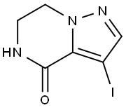 Pyrazolo[1,5-a]pyrazin-4(5H)-one, 6,7-dihydro-3-iodo- Struktur