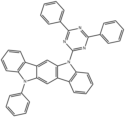 Indolo[3,2-b]carbazole, 5-(4,6-diphenyl-1,3,5-triazin-2-yl)-5,11-dihydro-11-phenyl- Struktur