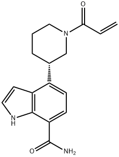 1H-Indole-7-carboxamide, 4-[(3S)-1-(1-oxo-2-propen-1-yl)-3-piperidinyl]- Struktur