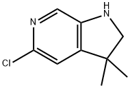 1H-Pyrrolo[2,3-c]pyridine, 5-chloro-2,3-dihydro-3,3-dimethyl- Struktur