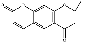 7,8-Dihydro-8,8-dimethyl-2H,6H-benzo[1,2-b:5,4-b']dipyran-2,6-dione Struktur