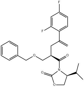 2-Oxazolidinone, 3-[4-(2,4-difluorophenyl)-1-oxo-2-[(phenylmethoxy)methyl]-4-pentenyl]-4-(1-methylethyl)-, [S-(R*,S*)]- (9CI) Struktur