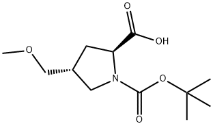 (2S,4R)-4-(Methoxymethyl)-1,2-pyrrolidinedicarboxylic Acid 1-(1,1-Dimethylethyl) Ester Struktur