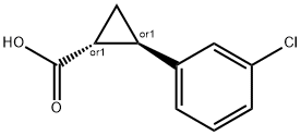 rac-(1R,2R)-2-(3-chlorophenyl)cyclopropane-1-carboxylic acid Struktur