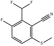 Benzonitrile, 2-(difluoromethyl)-3-fluoro-6-(methylthio)- Struktur