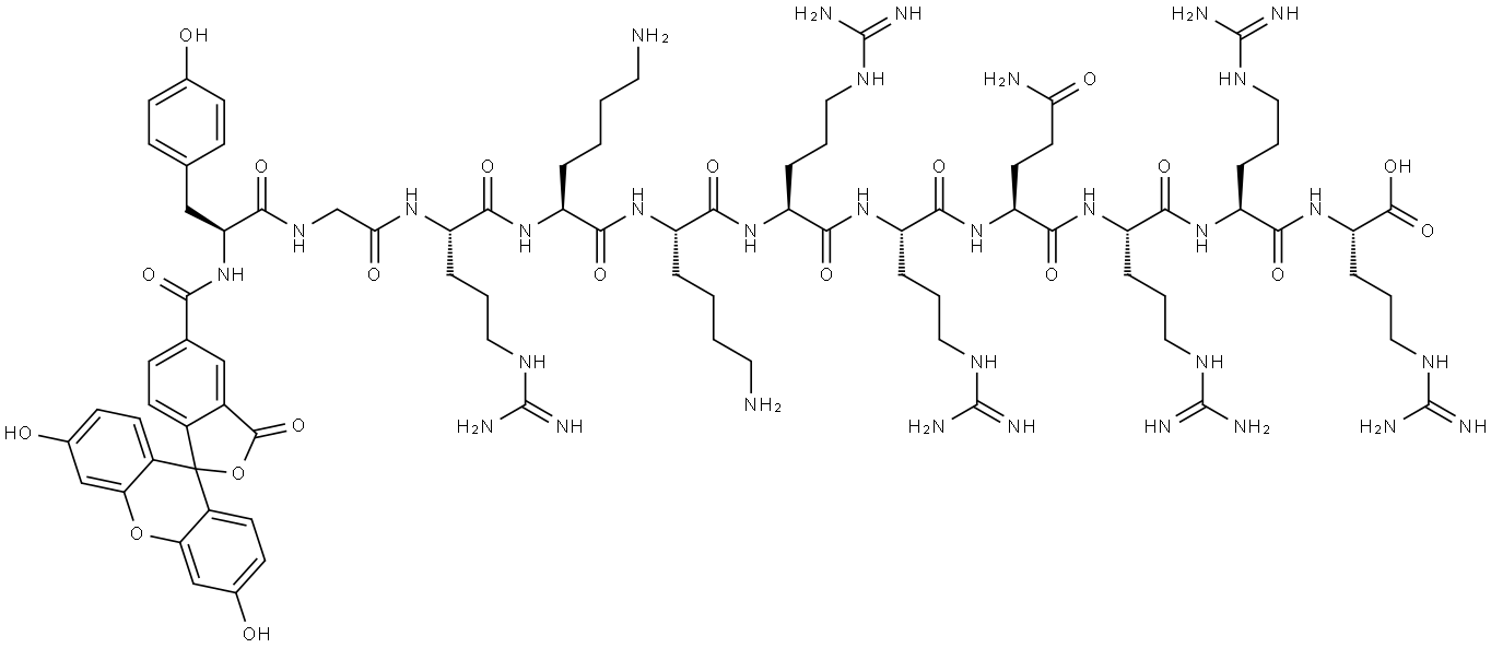 5-FAM-HIV-1 tat Protein (47-57) trifluoroacetate salt Struktur