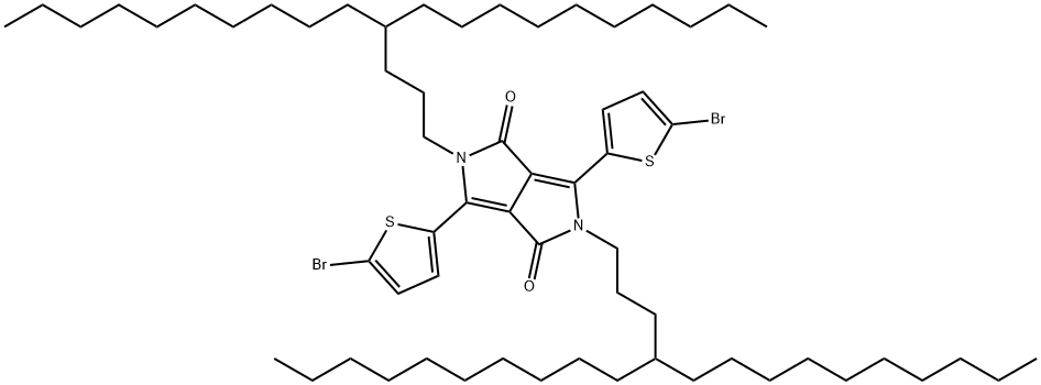 Pyrrolo[3,4-c]pyrrole-1,4-dione, 3,6-bis(5-bromo-2-thienyl)-2,5-bis(4-decyltetradecyl)-2,5-dihydro- Struktur