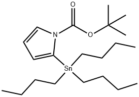 1H-Pyrrole-1-carboxylic acid, 2-(tributylstannyl)-, 1,1-dimethylethyl ester Struktur