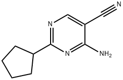 4-amino-2-cyclopentylpyrimidine-5-carbonitrile Struktur