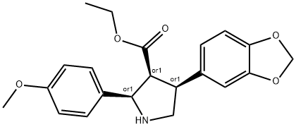 3-Pyrrolidinecarboxylic acid, 4-(1,3-benzodioxol-5-yl)-2-(4-Methoxyphenyl)-, ethyl ester, (2α,3α,4α)- Struktur