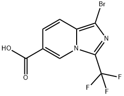 1-bromo-3-(trifluoromethyl)imidazo[1,5-a]pyridine-6-carboxylic acid Struktur