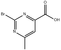 4-Pyrimidinecarboxylic acid, 2-bromo-6-methyl- Struktur