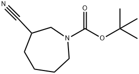 1H-Azepine-1-carboxylic acid, 3-cyanohexahydro-, 1,1-dimethylethyl ester Struktur