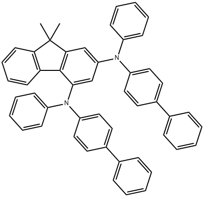 9H-Fluorene-2,4-diamine, N2,N4-bis([1,1'-biphenyl]-4-yl)-9,9-dimethyl-N2,N4-diphenyl- Struktur