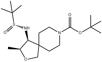 (3S,4S)-tert-butyl4-((R)-1,1-dimethylethylsulfinamido)-3-methyl-2-oxa-8-azaspiro[4.5]decane-8-carboxylate(WXC08153) Struktur