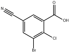 3-Bromo-2-chloro-5-cyanobenzoic acid Struktur