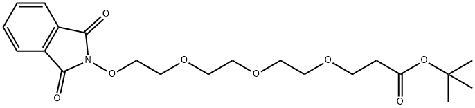 Propanoic acid, 3-[2-[2-[2-[(1,3-dihydro-1,3-dioxo-2H-isoindol-2-yl)oxy]ethoxy]ethoxy]ethoxy]-, 1,1-dimethylethyl ester Struktur