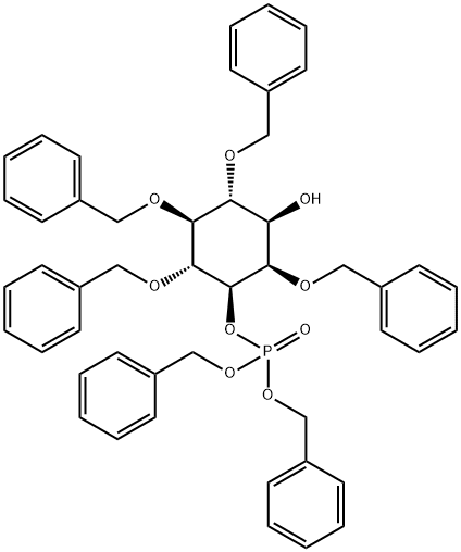 D-myo-Inositol, 2,4,5,6-tetrakis-O-(phenylmethyl)-, 3-bis(phenylmethyl) phosphate Structure