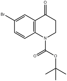 1(2H)-Quinolinecarboxylic acid, 6-bromo-3,4-dihydro-4-oxo-, 1,1-dimethylethyl ester Struktur