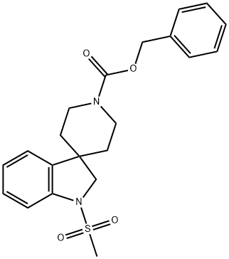 Spiro[3H-indole-3,4'-piperidine]-1'-carboxylic acid, 1,2-dihydro-1-(methylsulfonyl)-, phenylmethyl ester Struktur