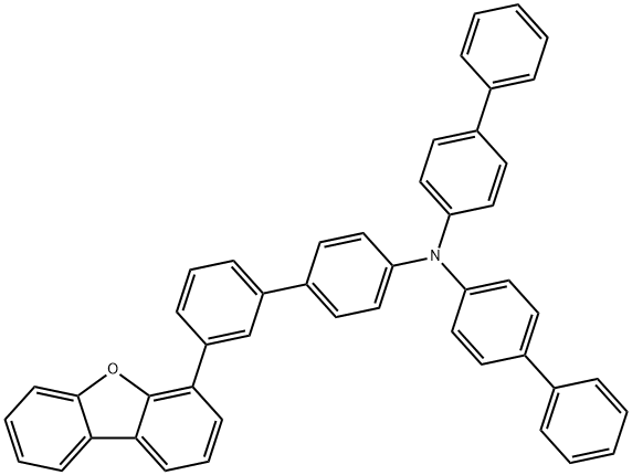 [1,1'-Biphenyl]-4-amine, N,N-bis([1,1'-biphenyl]-4-yl)-3'-(4-dibenzofuranyl)- Struktur