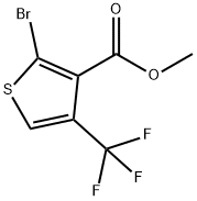 3-Thiophenecarboxylic acid, 2-bromo-4-(trifluoromethyl)-, methyl ester Methyl 2-bromo-4-(trifluoromethyl)thiophene-3-carboxylate Struktur