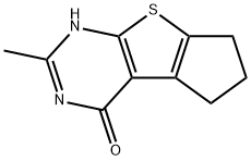 3-methyl-2,6,7,8-tetrahydrocyclopenta[2,3]thieno[2,4-d]pyrimidin-1-one Struktur