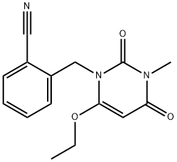 2-[(6-ethoxy-3,4-dihydro-3-methyl-2,4-dioxo-1(2H)-pyrimidinyl)methyl]-Benzonitrile Struktur