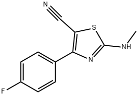 5-Thiazolecarbonitrile, 4-(4-fluorophenyl)-2-(methylamino)- Struktur