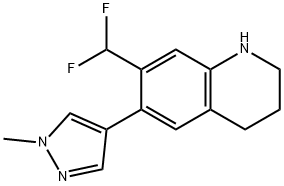 Quinoline, 7-(difluoromethyl)-1,2,3,4-tetrahydro-6-(1-methyl-1H-pyrazol-4-yl)- Struktur