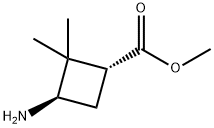 Cyclobutanecarboxylic acid, 3-amino-2,2-dimethyl-, methyl ester, (1R,3R)- Struktur