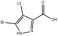 3-bromo-4-chloro-1H-pyrazole-5-carboxylic acid Struktur