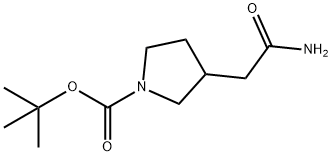 1-Pyrrolidinecarboxylic acid, 3-(2-amino-2-oxoethyl)-, 1,1-dimethylethyl ester Struktur