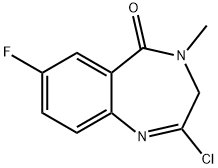 5H-1,4-Benzodiazepin-5-one, 2-chloro-7-fluoro-3,4-dihydro-4-methyl- Struktur