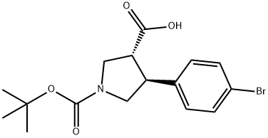 1,3-Pyrrolidinedicarboxylic acid, 4-(4-bromophenyl)-, 1-(1,1-dimethylethyl) ester Struktur