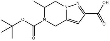 5-[(tert-butoxy)carbonyl]-6-methyl-4H,5H,6H,7H-pyrazolo[1,5-a]pyrazine-2-carboxylic acid Struktur