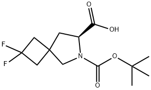 6-Azaspiro[3.4]octane-6,7-dicarboxylic acid, 2,2-difluoro-, 6-(1,1-dimethylethyl) ester, (7S)- Struktur